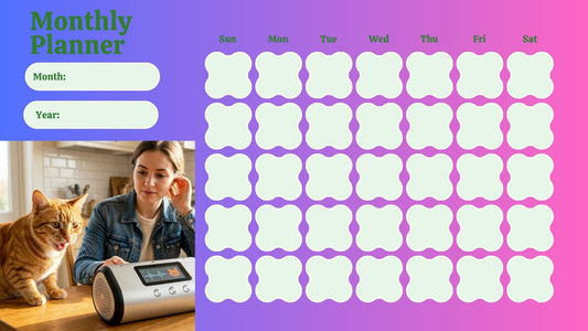 Cat Translator Printable Monthly Planner - Cursed Paper Company