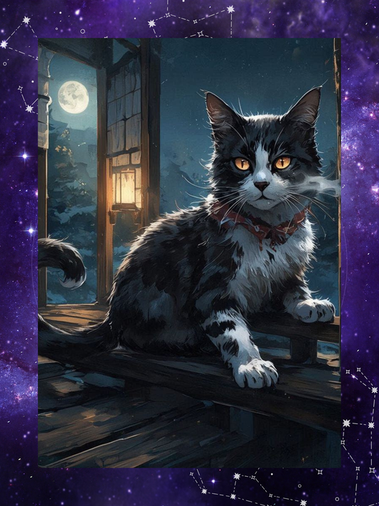 Bakeneko Cat Printable Poster - Japanese Folklore Art