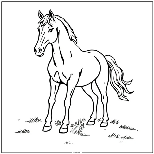 Printable Horse Coloring Page - Fun Kids Activity