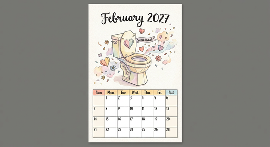 February 2027 Paper Toilet Calendar - Funny Bathroom Organizer