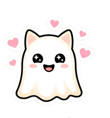 Ghost Cat Digital Sticker Pack - Spooky Cat Stickers Download