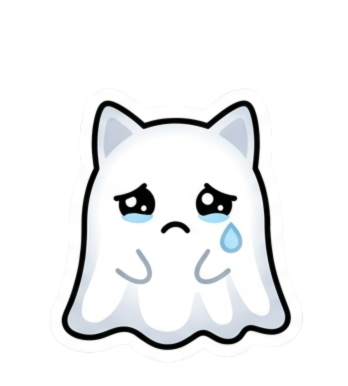 Ghost Cat Digital Sticker Pack - Spooky Cat Stickers Download
